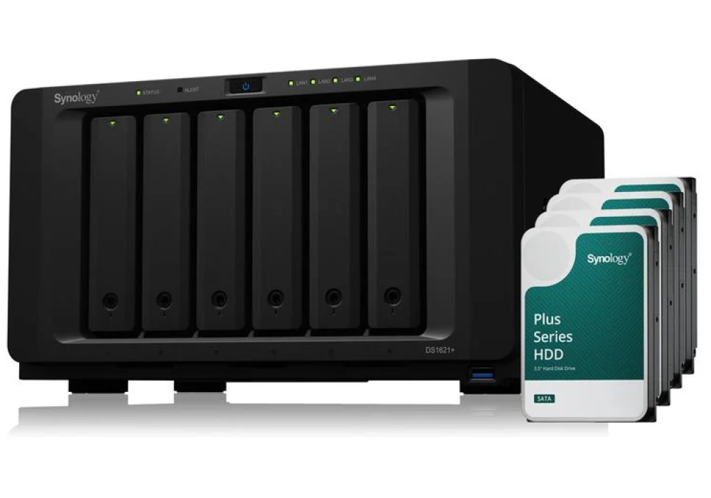 Synology NAS DiskStation DS1621+ 6-bay Synology Plus HDD 24 TB - DS1621+  Syno Plus HAT33x 24 TB 