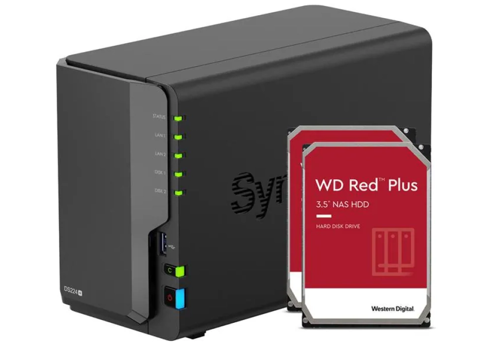 Synology NAS DiskStation DS224+ 2-bay WD Red Plus 20 TB