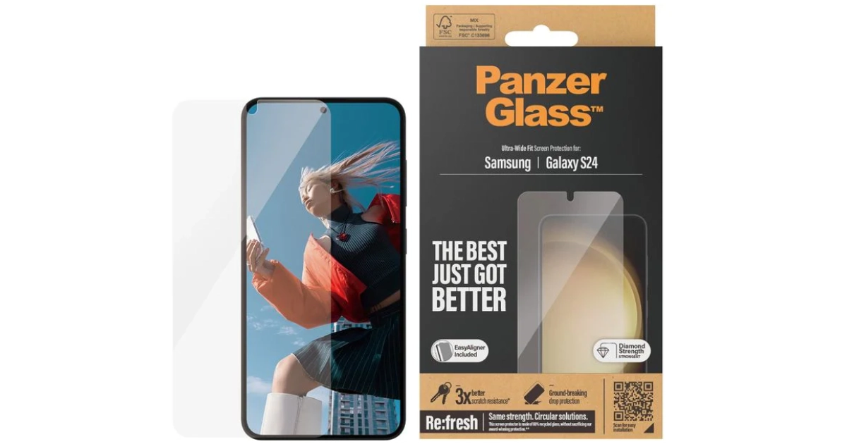Panzerglass Protection d'écran Ultra Wide Fit Galaxy S24 avec applicateur -  7350 