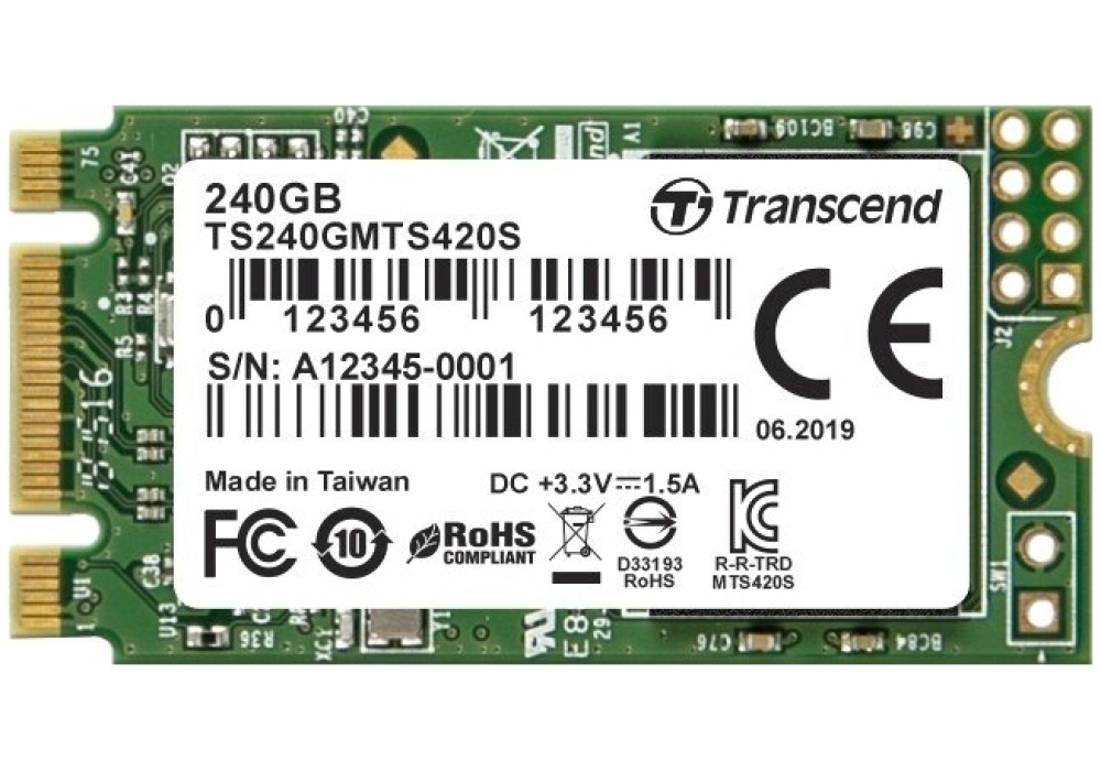 Transcend SSD 420S  M.2 SATA (2242) - 240GB