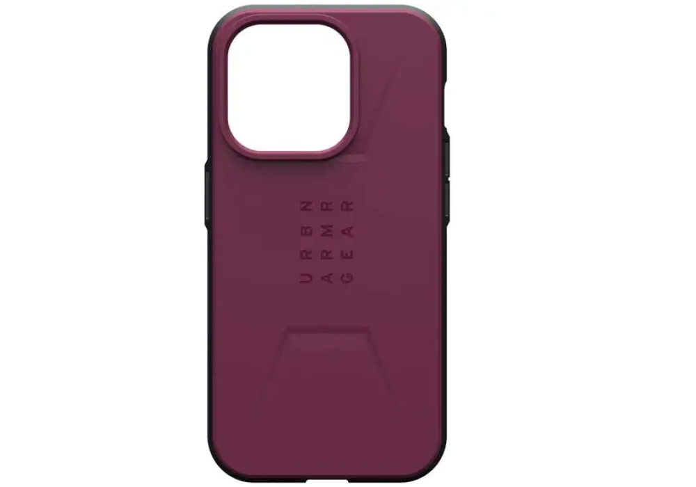 UAG Coque arrière Civilian Case iPhone 15 Pro Bordeaux