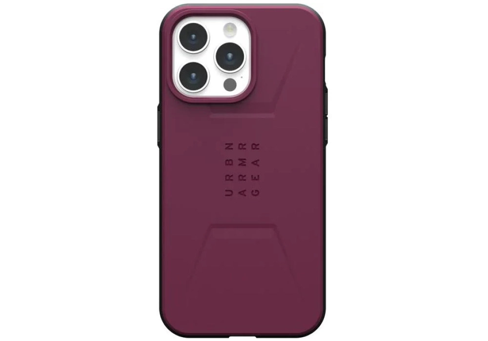 UAG Coque arrière Civilian Case iPhone 15 Pro Max Bordeaux