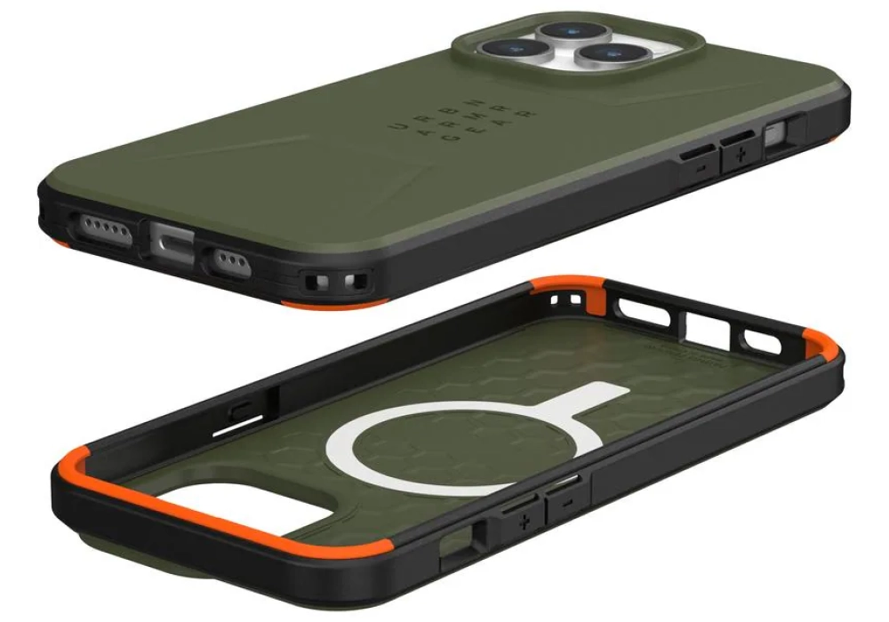 UAG Coque arrière Civilian Case iPhone 15 Pro Max Olive