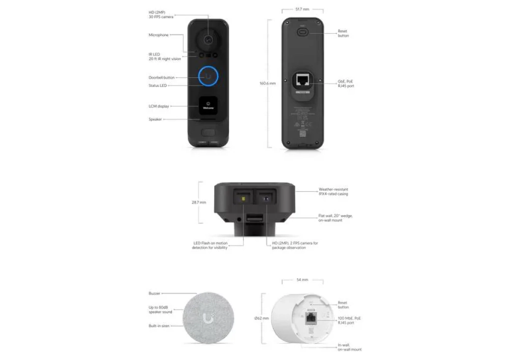 Ubiquiti UVC G4 Doorbell Professional PoE Kit
