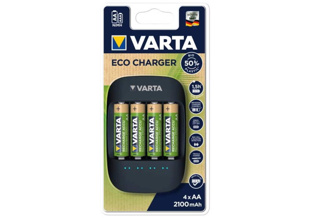Varta Eco Charger + 4x AA 2100mAh