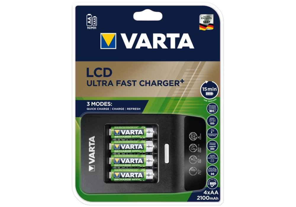Varta LCD Ultra Fast Charger + 4x AA 2100mAh