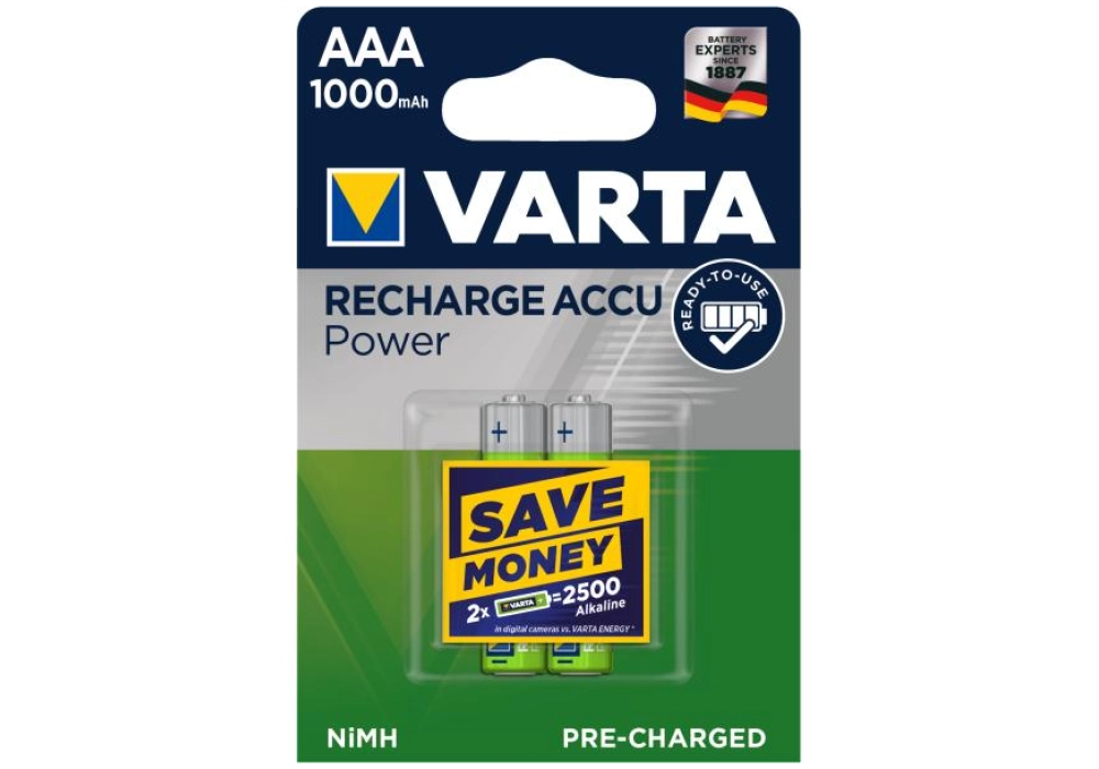 Varta Recharge Accu Power 2x AAA 1000 mAh