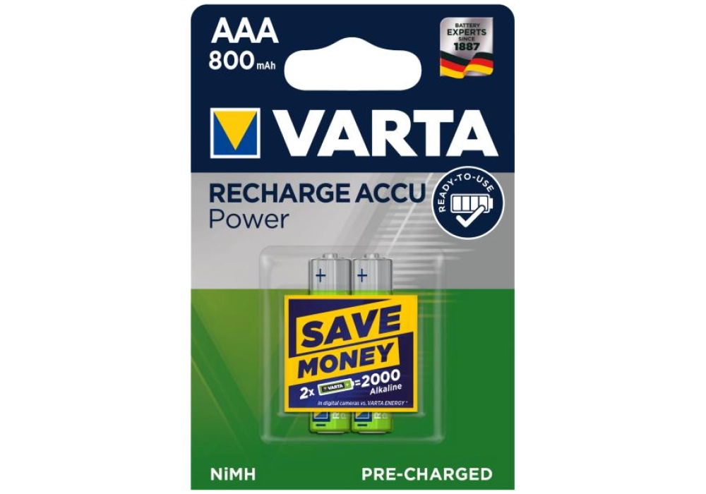 Varta Recharge Accu Power 2x AAA 800 mAh