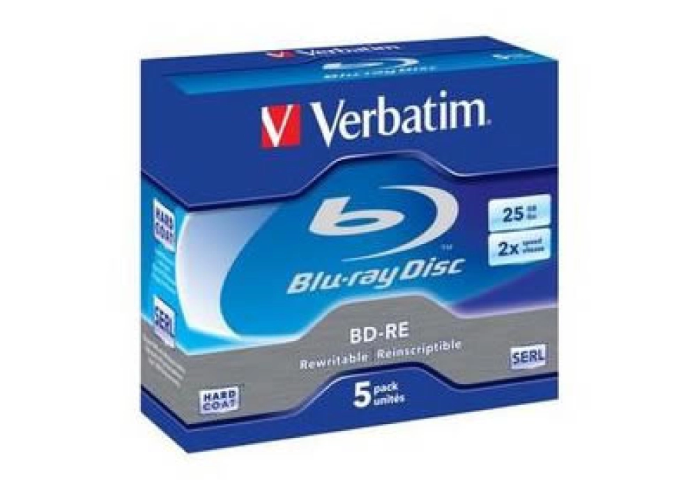 Verbatim Blu-ray BD-RE SL 2x - Pack of  5