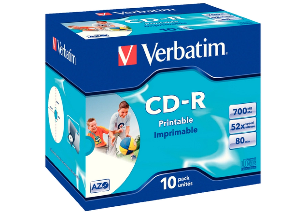 Verbatim CD-R 700 MB 52x AZO Printable - Pack of 10