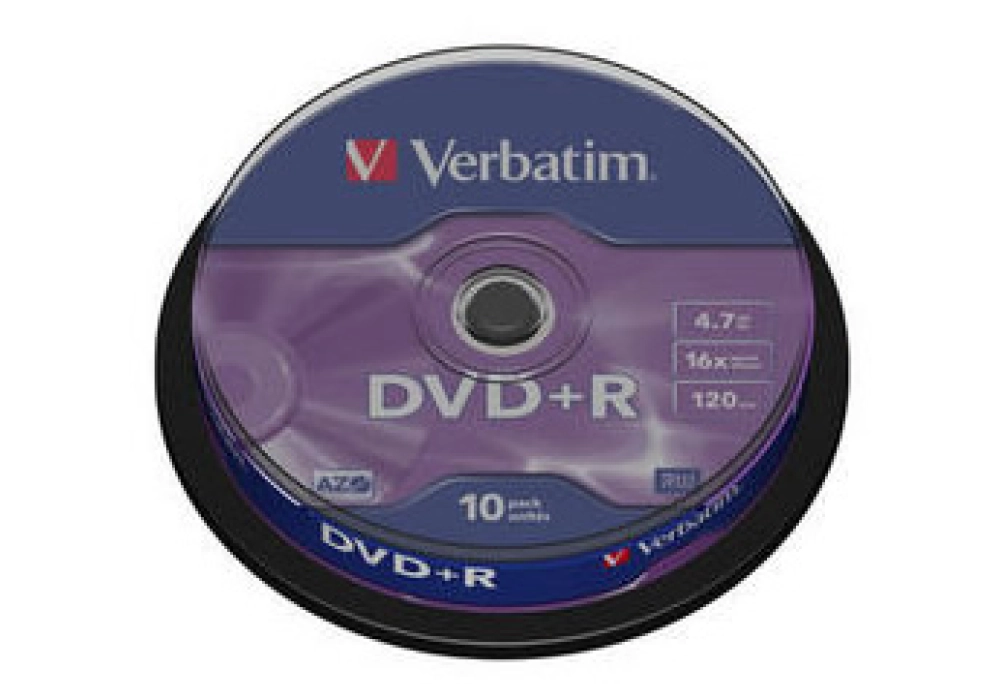 Verbatim DVD+R 4.7GB 16x Matt Silver - Pack of 10