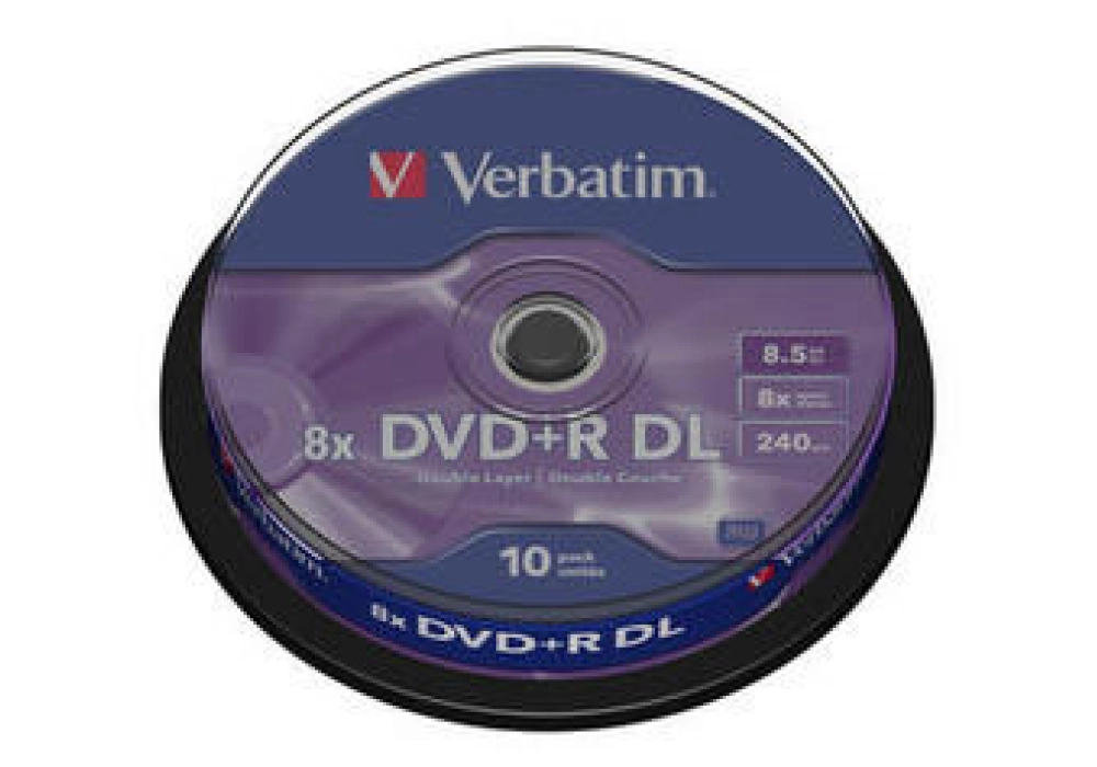 Verbatim DVD+R DL 8.5GB - 8x Certified - Spindel of 10