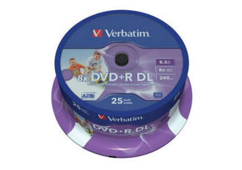 Verbatim DVD+R DL 8.5GB 8x Printable - Pack of 25