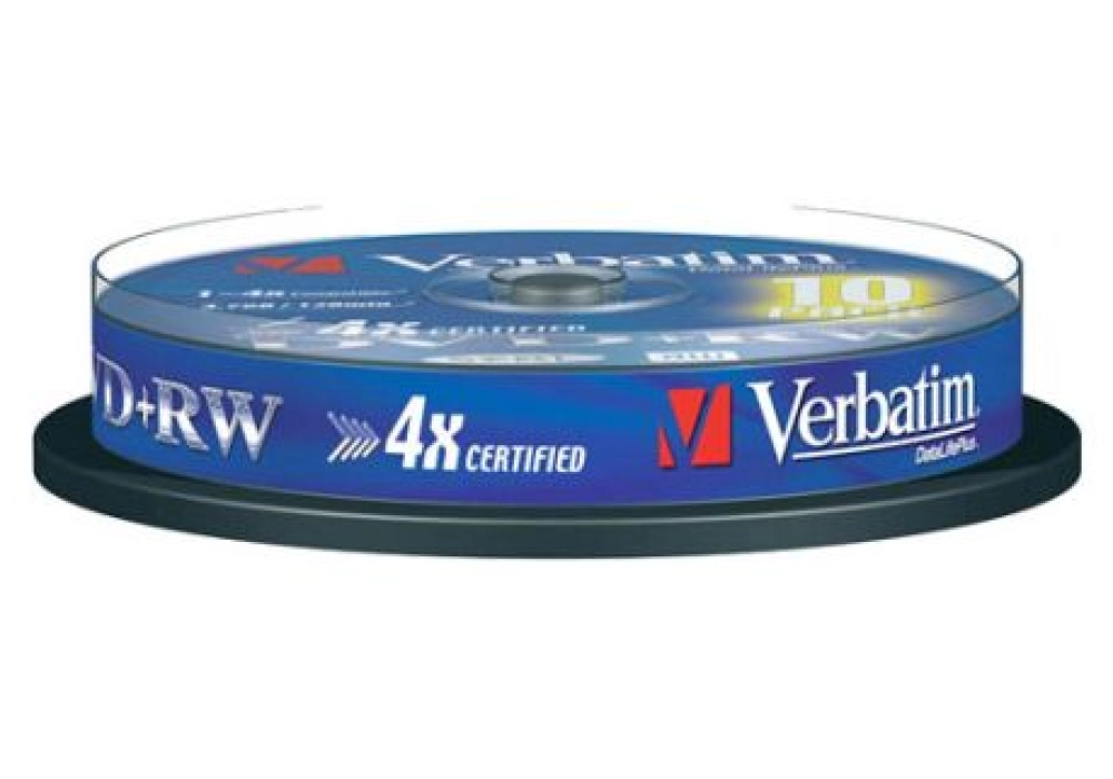 Verbatim DVD+RW 4.7GB - 4x Certified - Spindle of 10