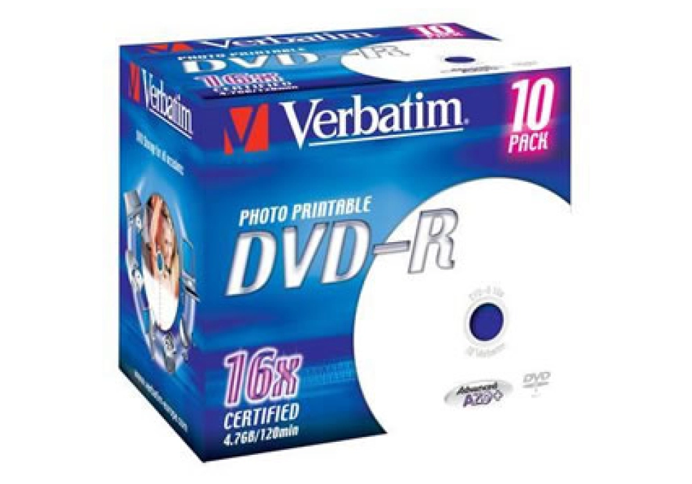 Verbatim DVD-R 4.7GB - 16x Certified - Pack of 10