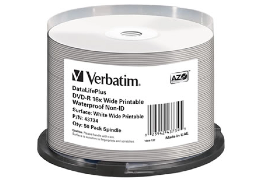 Verbatim DVD-R 4.7GB 16x Printable / WaterProof - Pack of 50