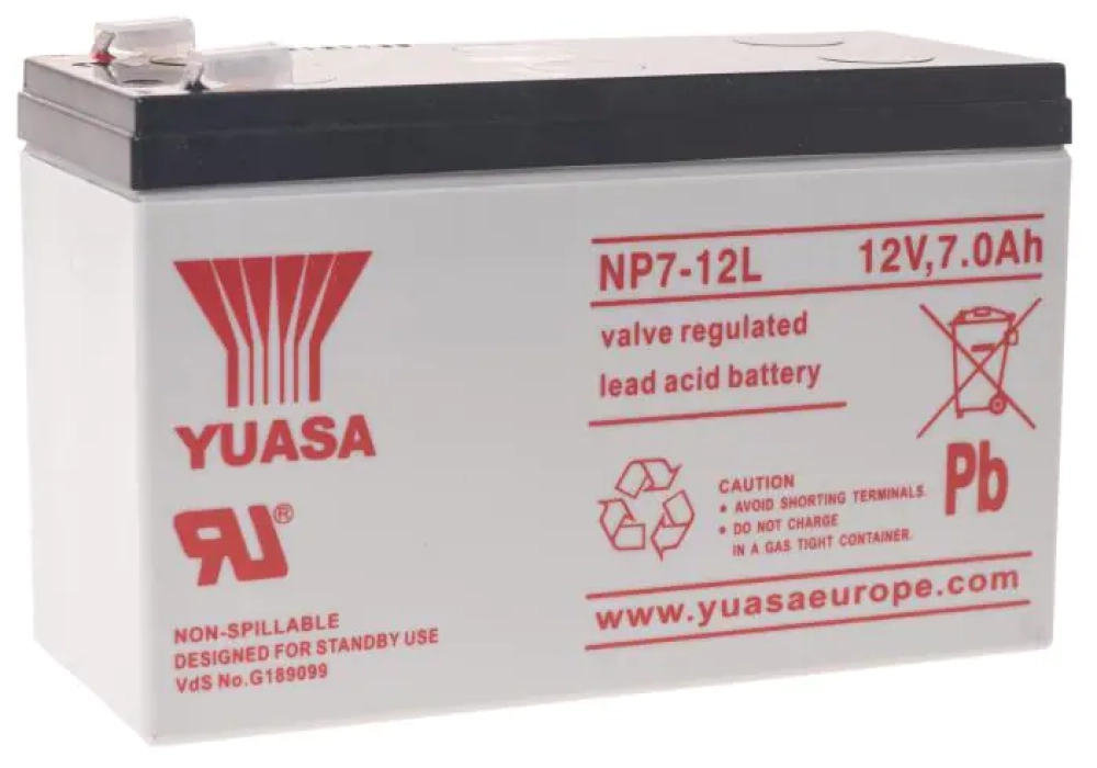YUASA Batterie de rechange NP7-12L Anches de 6.3mm