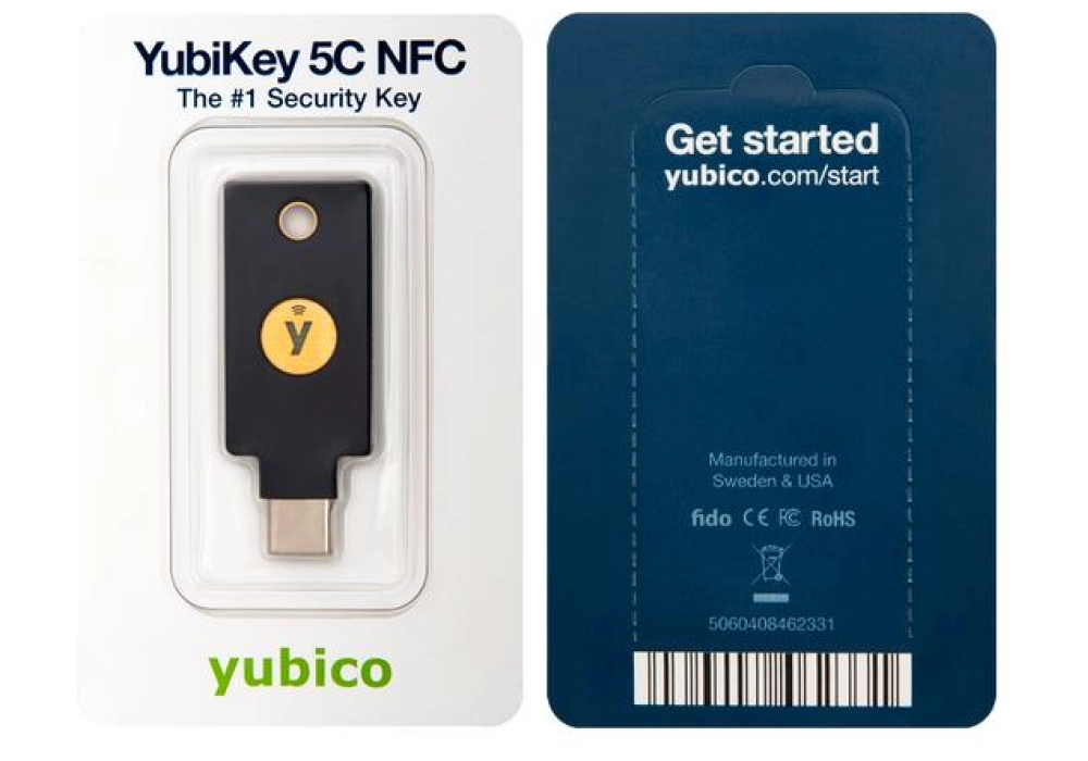 Yubico YubiKey 5C NFC USB-C, 1 pièce